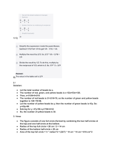 Math & Geometry Worksheet: Fractions, Ratios, Area