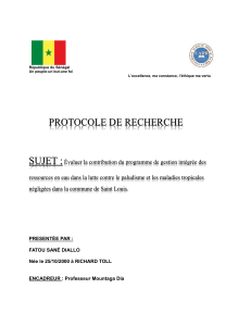 Protocole de recherche: Paludisme et gestion de l'eau à Saint-Louis