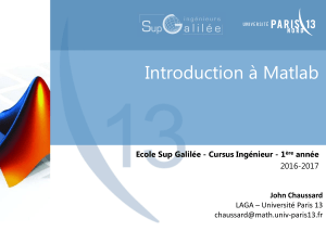 Introduction a Matlab - Cours