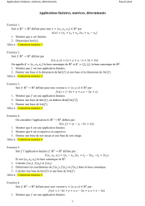 exercices corriges application lineaire et determinants