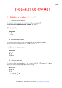 1 Ensembles nombres