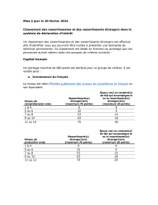 Pointage criteres