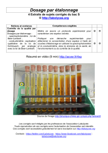 Chimie-Dosages Etalonnage