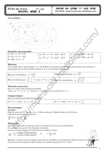 Série d'exercices - Math - Calcul dans R- 2ème Info