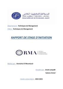 RAPPORT DE STAGE 1