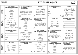 rituel semaine fiche élève