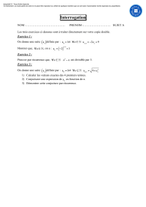 Interrogation de Mathématiques: Suites et Récurrence