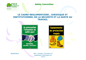 Cadre reglementaire, juridique et institutionnel CSST 28 04 2011