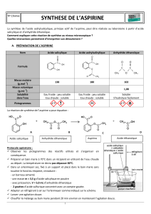 TP synthèse de l'aspirine