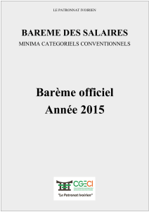 Bareme des salaires Categories Conventionnels