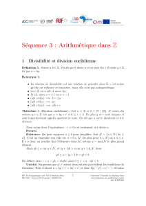 cours arithmétiques