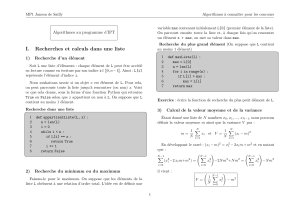 algorithmes à connaître de python cpge 