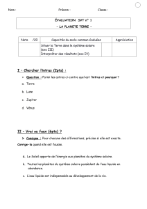 Contrôle SVT   6eme La planète Terre