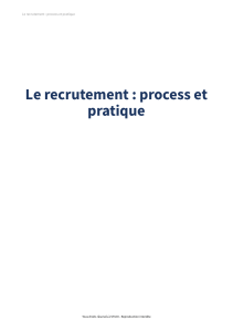 Le recrutement - process et pratique