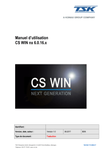 FR Manuel d’utilisation CS WIN nx V1.0