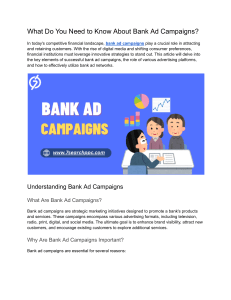 What Do You Need to Know About Bank Ad Campaigns