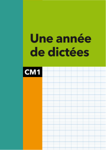 Fiche pédagogique - Une année de dictées CM1-1