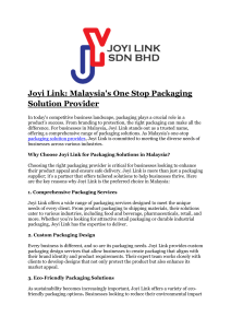 food packaging supplier malaysia