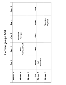 Horaire de classe groupe 553