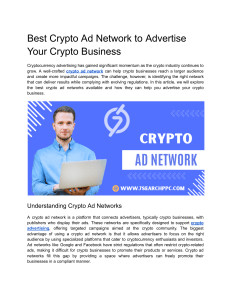 Best Crypto Ad Network to Advertise Your Crypto Business