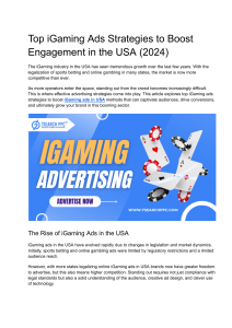 Top iGaming Ads Strategies to Boost Engagement in the USA (2024)