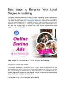 Best Ways to Enhance Your Local Singles Advertising