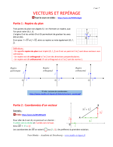 Vecteurs et repérage