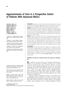 Cancer - 2008 - Temel - Aggressiveness of care in a prospective cohort of patients with advanced NSCLC