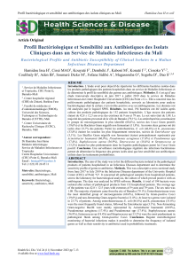 Profil bact&eacute;riologique et sensibilit&eacute; aux antibiotiques au Mali