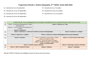 Progression Histoire-Géo 5ème SEGPA Période 1