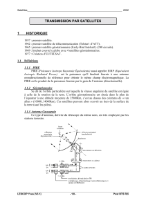 TRANSMISSIONS PAR SATELLITES