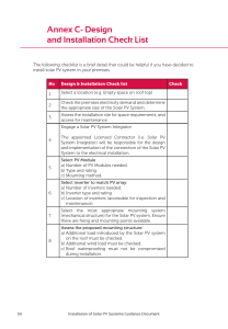 Design and Installation Check List