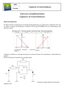 Capteurs et transmetteurs: Mesure de température - Exercice CTN