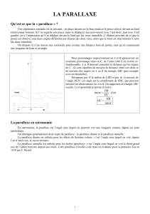 la parallaxe annuelle d`une étoile