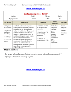 Fiche 3 . Quelques propriétés de l'air et ses constituants (Www.AdrarPhysic.Fr)