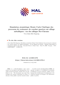 Simulations atomistiques Monte Carlo, formalisme MEAM