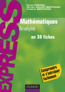 ANALYSE EN 30 FICHES  DANIEL FREDON & MYRIAM MAUMY-BERTRAND & FREDERIC BERTRAND