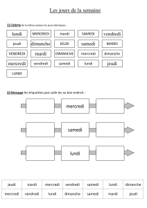 Les jours de la semaine