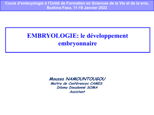 COURS EMBRYOLOGIE 2022