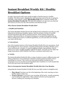 Healthy Breakfast options 