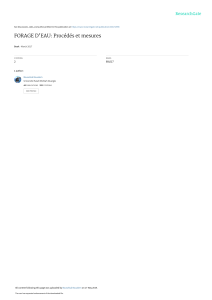 FORAGE DEAU Procedes et mesures