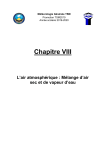 VIII - Air atmosphérique - mélange d'air sec et de vapeur d'eau