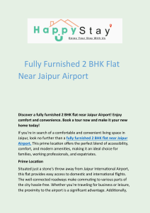 Fully Furnished 2 BHK Flat   Near Jaipur Airport