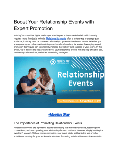 Boost Your Relationship Events with Expert Promotion