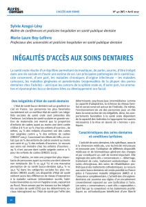 In&eacute;galit&eacute;s d'acc&egrave;s aux soins dentaires en France