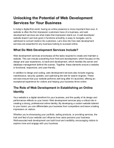 Unlocking the Potential of Web Development Services for Your Business