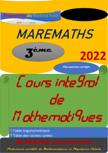 Cours de Maths 3ème Burkina Faso