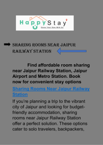 Sharing Rooms Near Jaipur   Railway Station