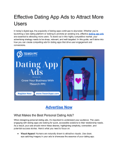 Effective Dating App Ads to Attract More Users