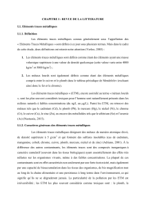 &Eacute;l&eacute;ments Traces M&eacute;talliques : Revue de Litt&eacute;rature